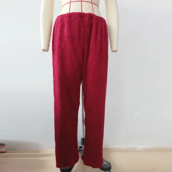 Women's Solid Color Thick Solid Color Loose Double-sided Plush Thermal Pants - Image 11