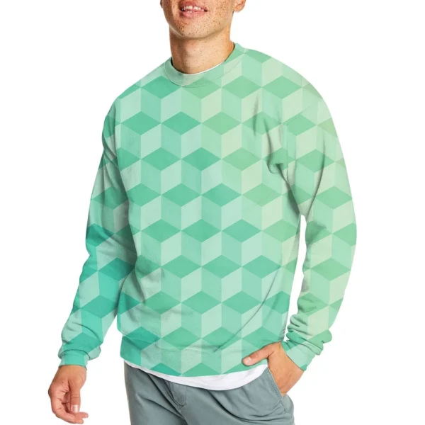 Men's Casual Fashion Comfortable Plaid Round Neck Pullover Sweatshirt Sweatshirt - Image 10
