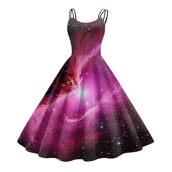 Women's Fashion  Printed Sexy Strapless Gothic Cocktail Dress Punk, Vintage - Image 3