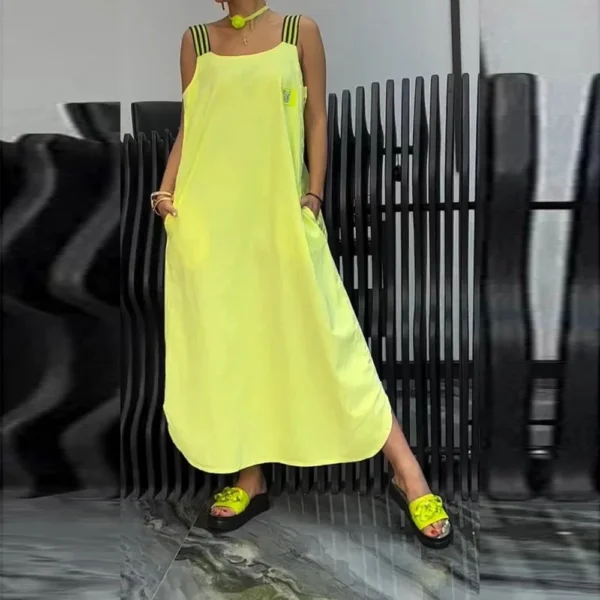 Women's Dresses Intercolor Striped Back Sleeveless Pockets Loose Casual Dresses - Image 10