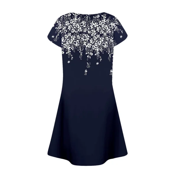 Women's Summer Casual Petal Slim Stripe Pleated Solid Color Dresses - Image 10