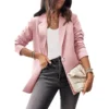 Women's solid color casual long-sleeved suit - Image 19