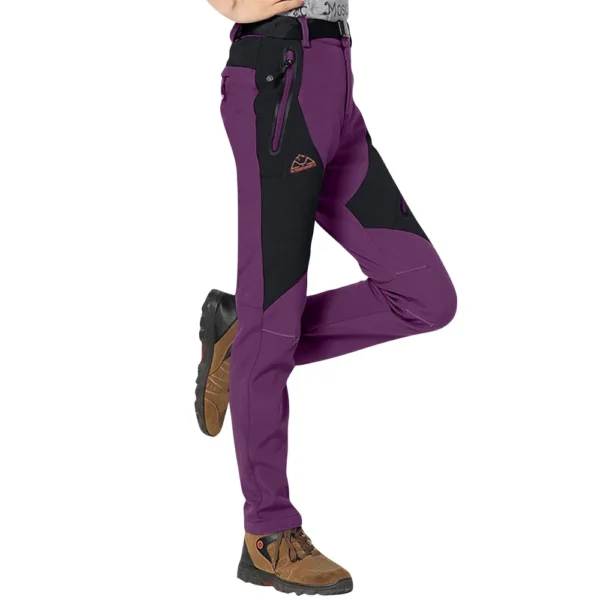 Womens Waterproof Breathable Rain Pants Plush Windbreak Ladies Trousers - Image 18