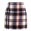 Womens High Waist Plaid Skirt Bodycon Pencil Wool Mini Skirts - Image 14