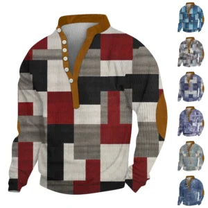 Men's Corduroy Cardigan 6-button Long-sleeved Sweatshirt
