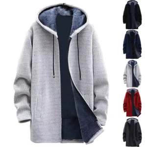 Winter Coat Men's Sweater Knit Sweater Cardigan Men's Hoodie Plus Fleece