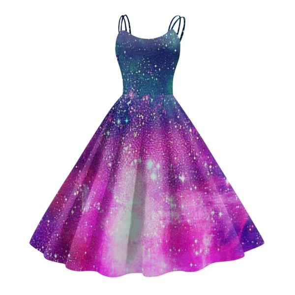 Women's Fashion  Printed Sexy Strapless Gothic Cocktail Dress Punk, Vintage - Image 35