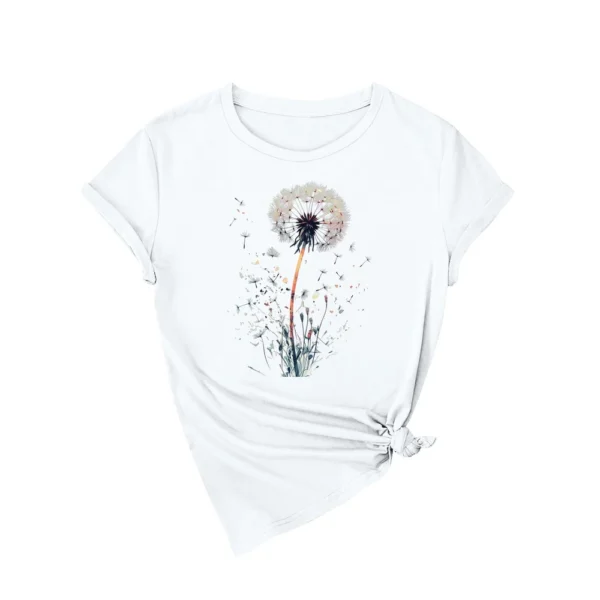 Women's Casual Printed Short Sleeved Round Neck Loose Daily Fashion T-Shirt - Image 7