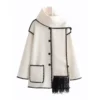 Women's scarf with patchwork tweed coat - Image 26