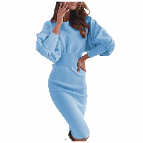 Sexy Women's Knit Sweater Long Sleeve Package Hips Party  Dress - Image 17