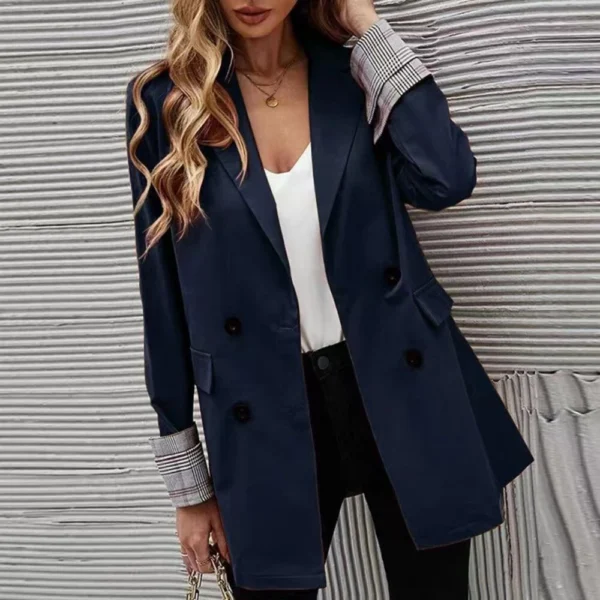 Fashion loose suit solid color collar coat women - Image 9