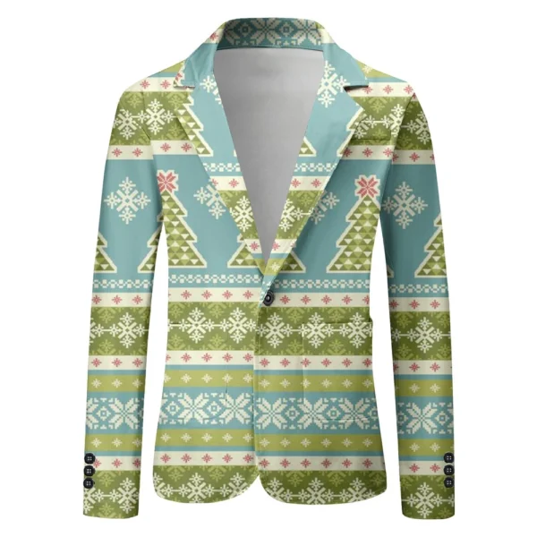 Unisex Winter Christmas Prints Suit Jackets Unisex Casual Fashion Button Jackets - Image 20