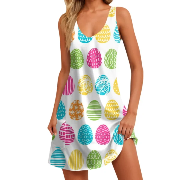 Women's Sundresses Summer Loose Dresses Fashion Easter Printed Casual Dress - Image 13