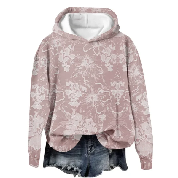 Women's Tops Sweatshirt Print Round Neck Hooded Casual - Image 26