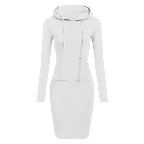 Women's Fashion Casual Solid Color Long Sleeve Dress - Image 50