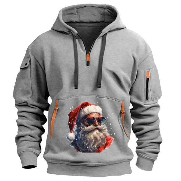 Men's Printed Sweatshirt Hoodie Zipper Arm Pocket Cardigan Men's Sports Large - Image 26
