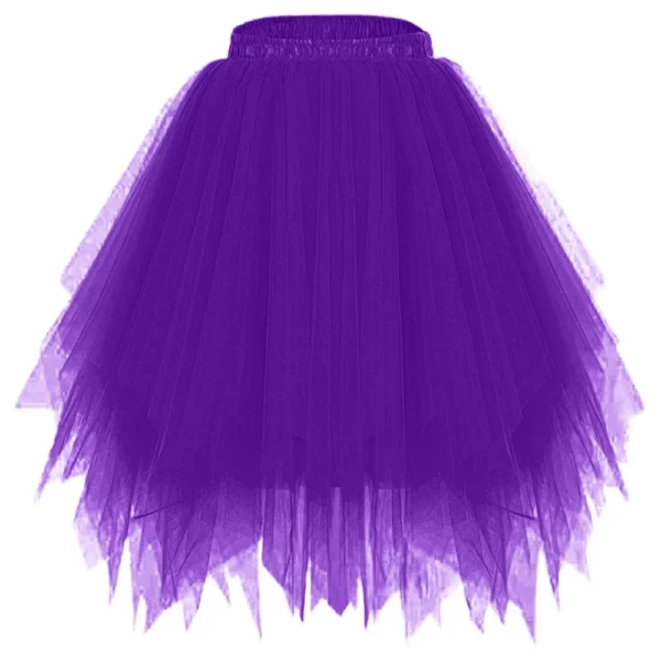 Women's Fashion Solid Color Half Skirt Party Ballet Puff Skirt Mesh Skirt - Image 53