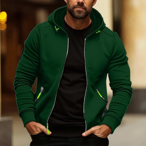 Men'S Zipper Jacket, Casual Retro Long Sleeved Cardigan Jacket - Image 11