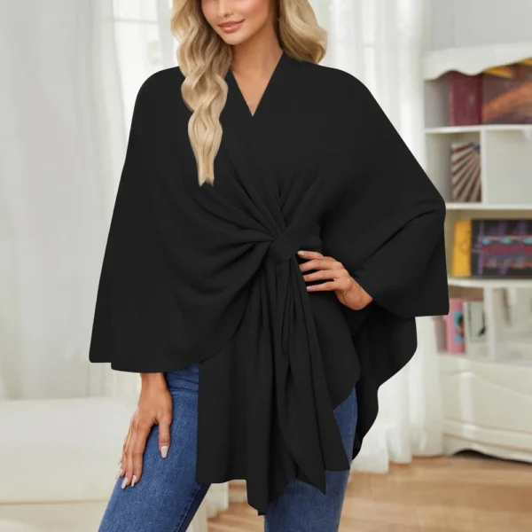 Women's Elegant Shawl Wraps Soft Open Front Sweater For Spring Fall Winter - Image 16