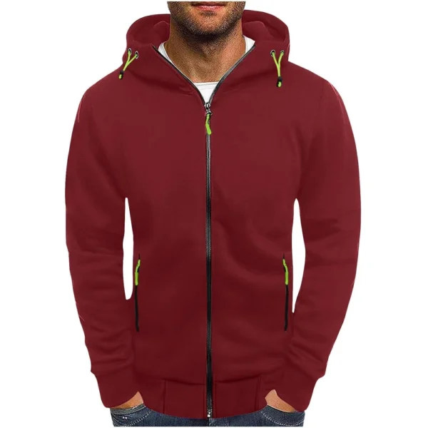Men's Warm Zip Up Hoodie Jacket Cotton Full Zipper Hooded Sweatshirt - Image 20