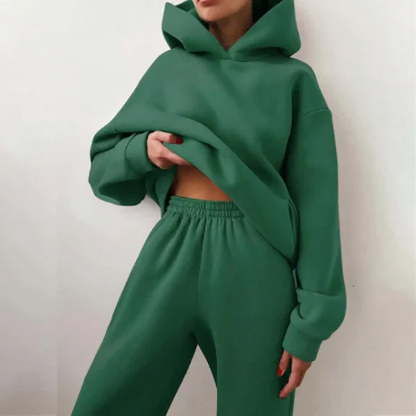 Women's casual long sleeve hoodie pant suit - Image 25
