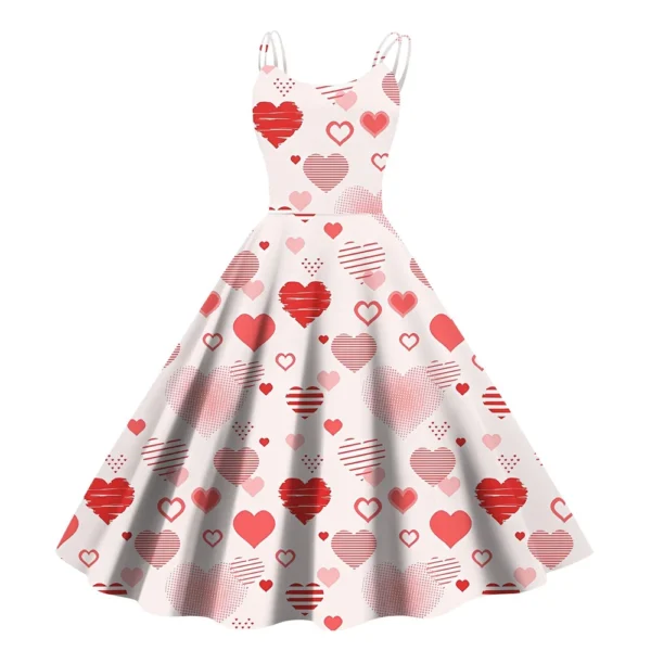 Christmas Ladies Casual Fashion Flower Print Sexy Off Shoulder Punk Retro Skirt - Image 23