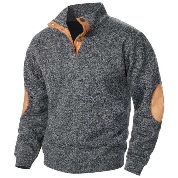 Men's Standing Collar Sweatshirt Is Outdoor Casual Sweaters Tops - Image 26