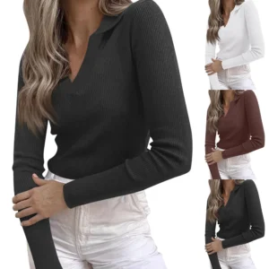 Women's Cable Knit V Neck Sweater Lightweight Soft Pullover Sweaters