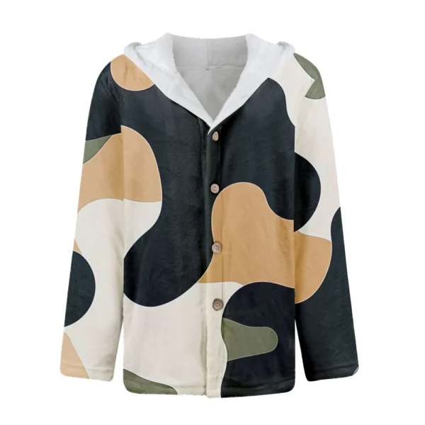 Men'S Winter Zipper Hooded Fleece Sweatshirt With Patch Pocket Casual Jacket - Image 10