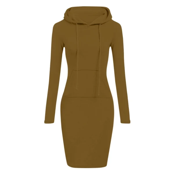 Women's Fashion Casual Solid Color Long Sleeve Dress - Image 20