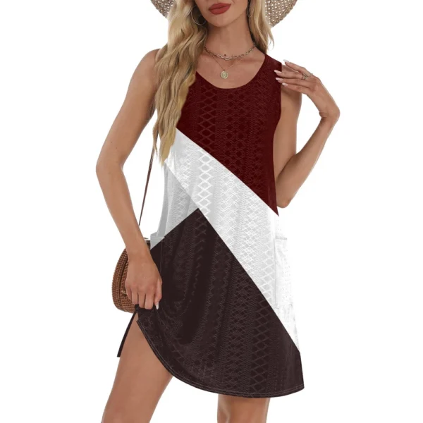 Women's Casual Sundress With Pockets Summer Boho Beach Dress T-Shirts Dress V - Image 48