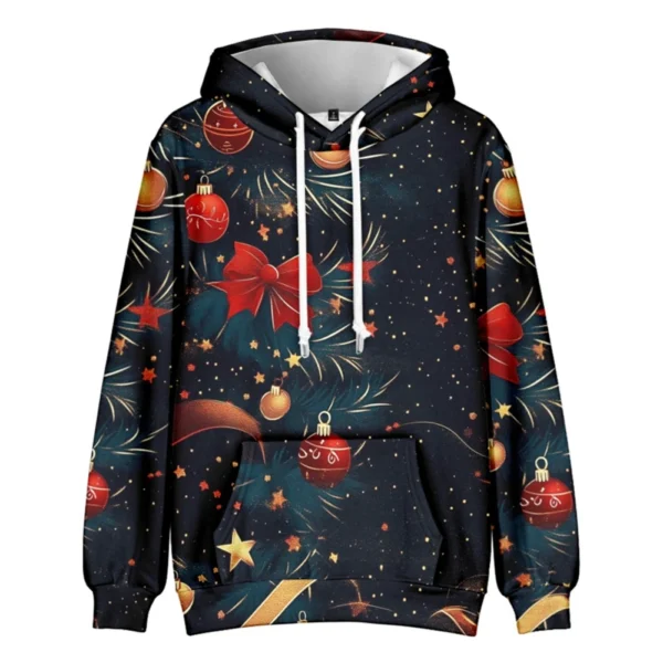 Men's Loose Printed Hooded Sweatshirt Men's Casual Fashion Sports Sweatshirt - Image 14
