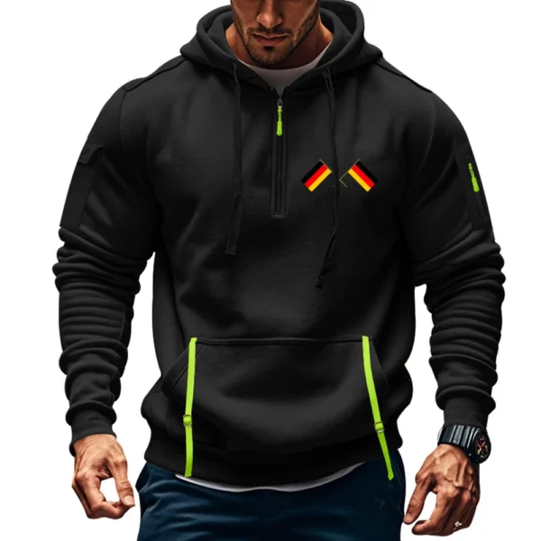 Men's Printed Sweatshirt Hoodie Zipper Arm Pocket Cardigan Men's Sports Large - Image 13