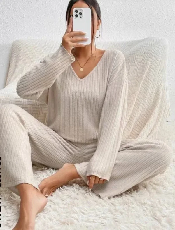 Long Sleeve Suit V-Neck Loose Casual Suit Women - Image 10