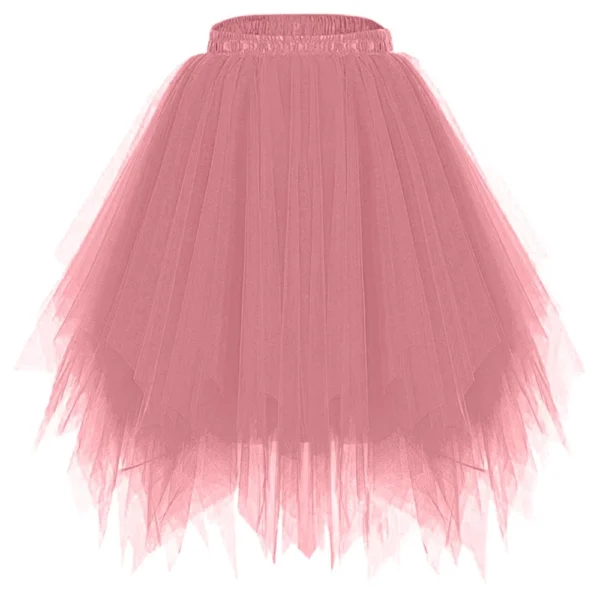 Women's Fashion Solid Color Half Skirt Party Ballet Puff Skirt Mesh Skirt - Image 71