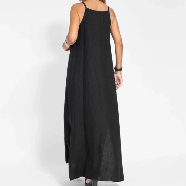 Women's Fashion Casual Loose Cotton Linen Split Sleeveless  Dresses - Image 11