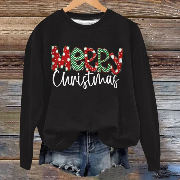Women's Casual Loose Solid Color Easter Print Round Neck Long Sleeve Hoodie - Image 11