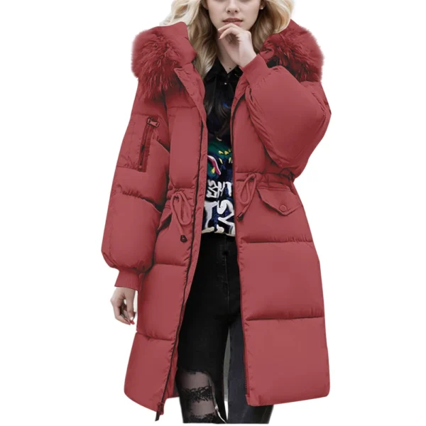 Women's Solid Color Down Cotton Jacket Medium-length Bread Clothing Large - Image 2