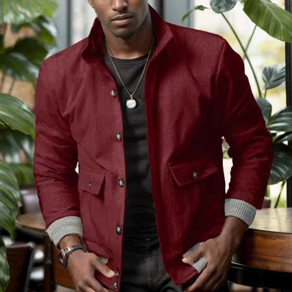 Men's Winter Corduroy Heavy Weight Long Sleeve Fashion Coat Workwear Jacket - Image 19