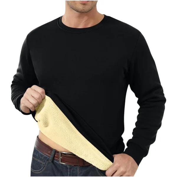 Men's Long Sleeve Fleece Casual Fuzzy Crewneck Pullover Warm Winter Sweatshirts - Image 9