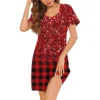 Womens Summer Dresses Short Sleeve Linen Casual T-Shirt Dresses Swing Beach - Image 4