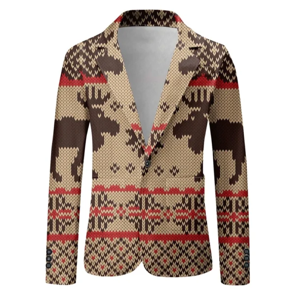 Unisex Winter Christmas Prints Suit Jackets Unisex Casual Fashion Button Jackets - Image 14