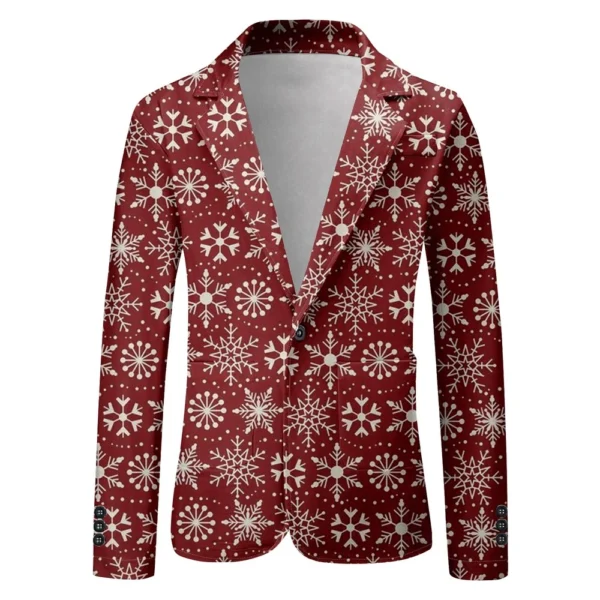 Unisex Winter Christmas Prints Suit Jackets Unisex Casual Fashion Button Jackets - Image 28