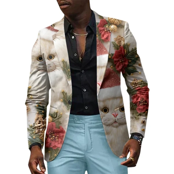 Unisex Winter Christmas Prints Suit Jackets Unisex Casual Fashion Button Jackets - Image 22