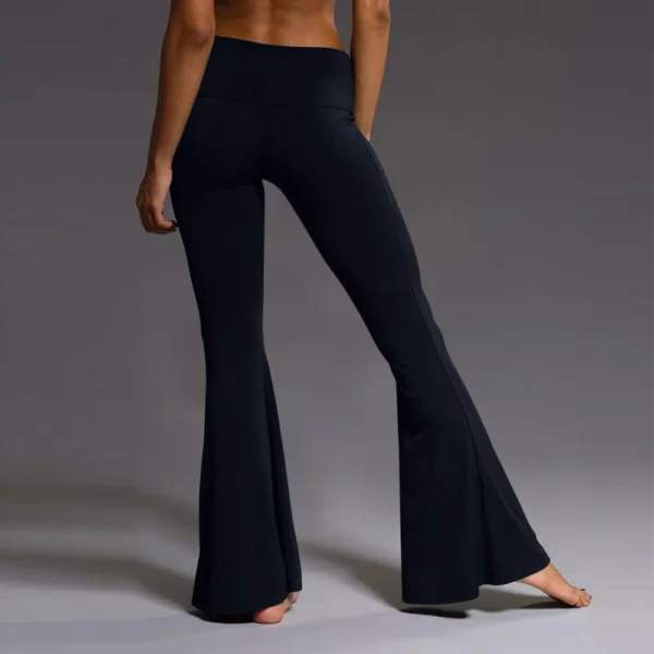 Women's Solid Color Relaxed Sports Casual High-waisted Flared Yoga Pants Long - Image 9