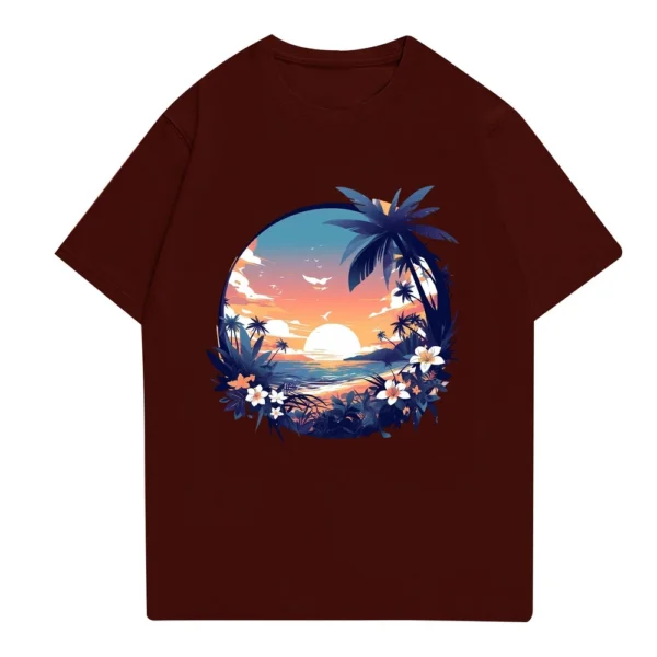 Men's Stand Collar Short Sleeve Shirt Loose Leisure Holiday Shirt Man - Image 29