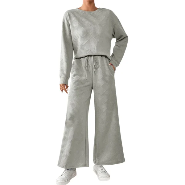 Women's Solid Color Temperament Casual Loose Textured Drawstring Elastic Waist - Image 5