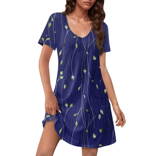 Women's Casual Sundress With Pockets Summer Boho Beach Dress Floral Blouses For - Image 4
