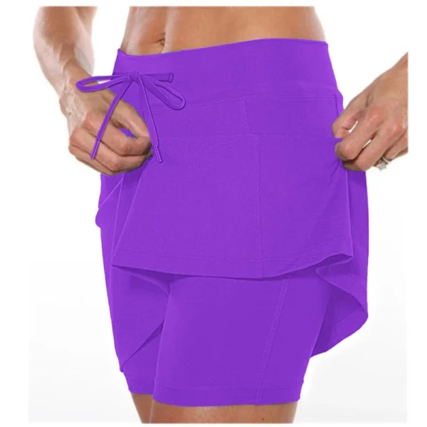 Women's Casual Athletic Fitness Running Yoga Pleated Shorts Skirt Tennis Skirt - Image 3