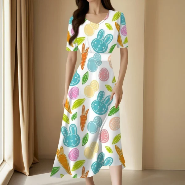 Women's Printed Summer Loose Casual Easter Fashion Sundresses Dresses Dress - Image 28